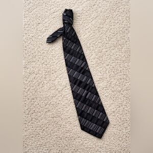 Black and Gray Striped Tie
